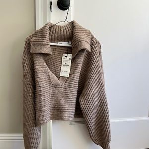 Zara knit sweater cropped brand new with tags size S